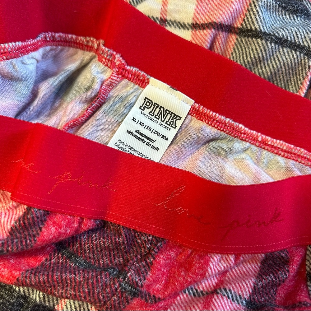 PINK Victoria's Secret Red and Black Plaid Pajama Pants - Picture 2 of 3